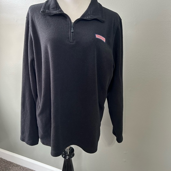 Vine, yard vines, whale women’s fleece pullover size L  half front zip up black - Picture 4 of 15